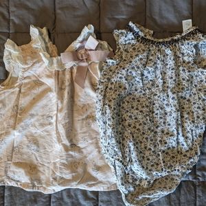 Boutique top and smocked onesie